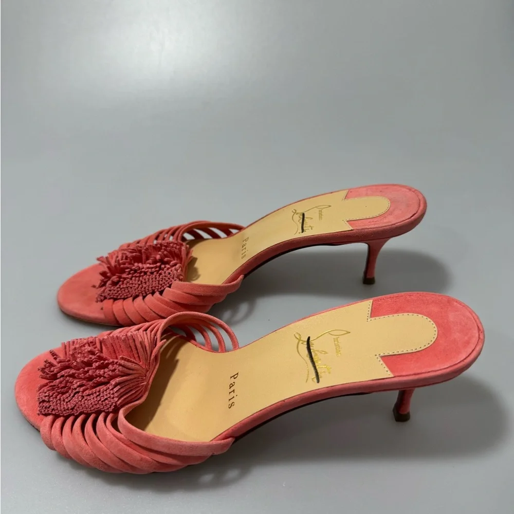 Christian Louboutin Belbrossa Pompom Sandals Women’s Size EU 38/US 8 - Picture 3 of 8